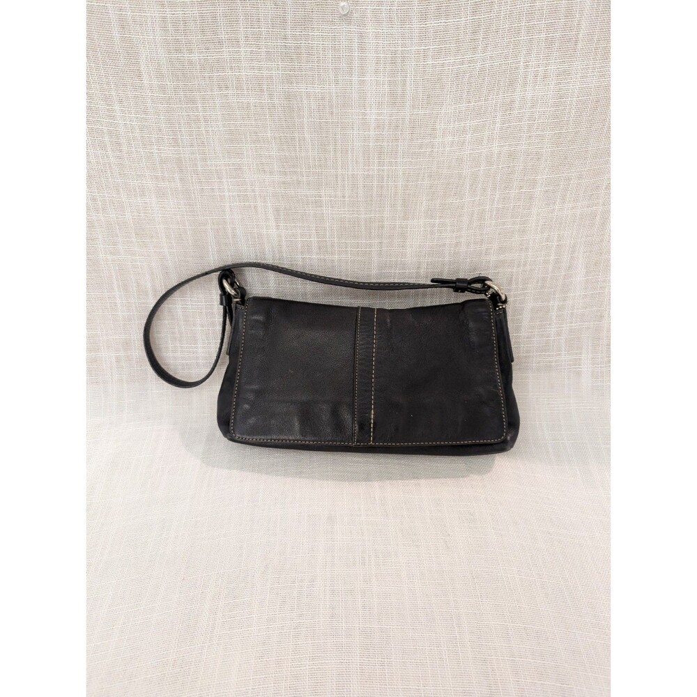 Vintage Coach Legacy Demi Flap Shoulder Bag Black Leather Purse 2004